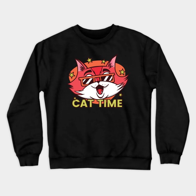 cute cat funny and lovely Crewneck Sweatshirt by Midoart